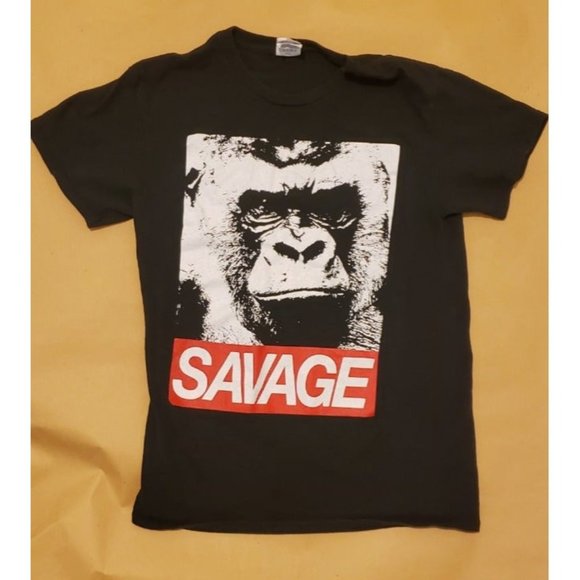 SAVAGE Harambe Gorilla Obey Giant Style Graphic Unisex T-Shirt - Picture 1 of 2